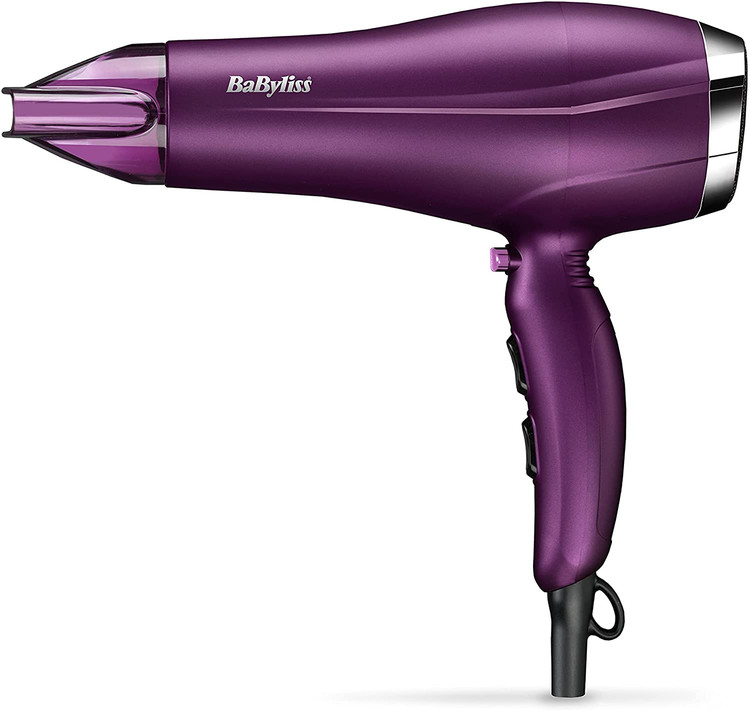 سشوار BaByliss Velvet Orchid 2300 DC، دارای 3 تنظیم حرارتی و 2 سرعتی داخلی با شات خنک، کنترل موخوره یونی برای موهای صاف، طراحی سبک وزن شیک برای استفاده راحت، 5513PSDE